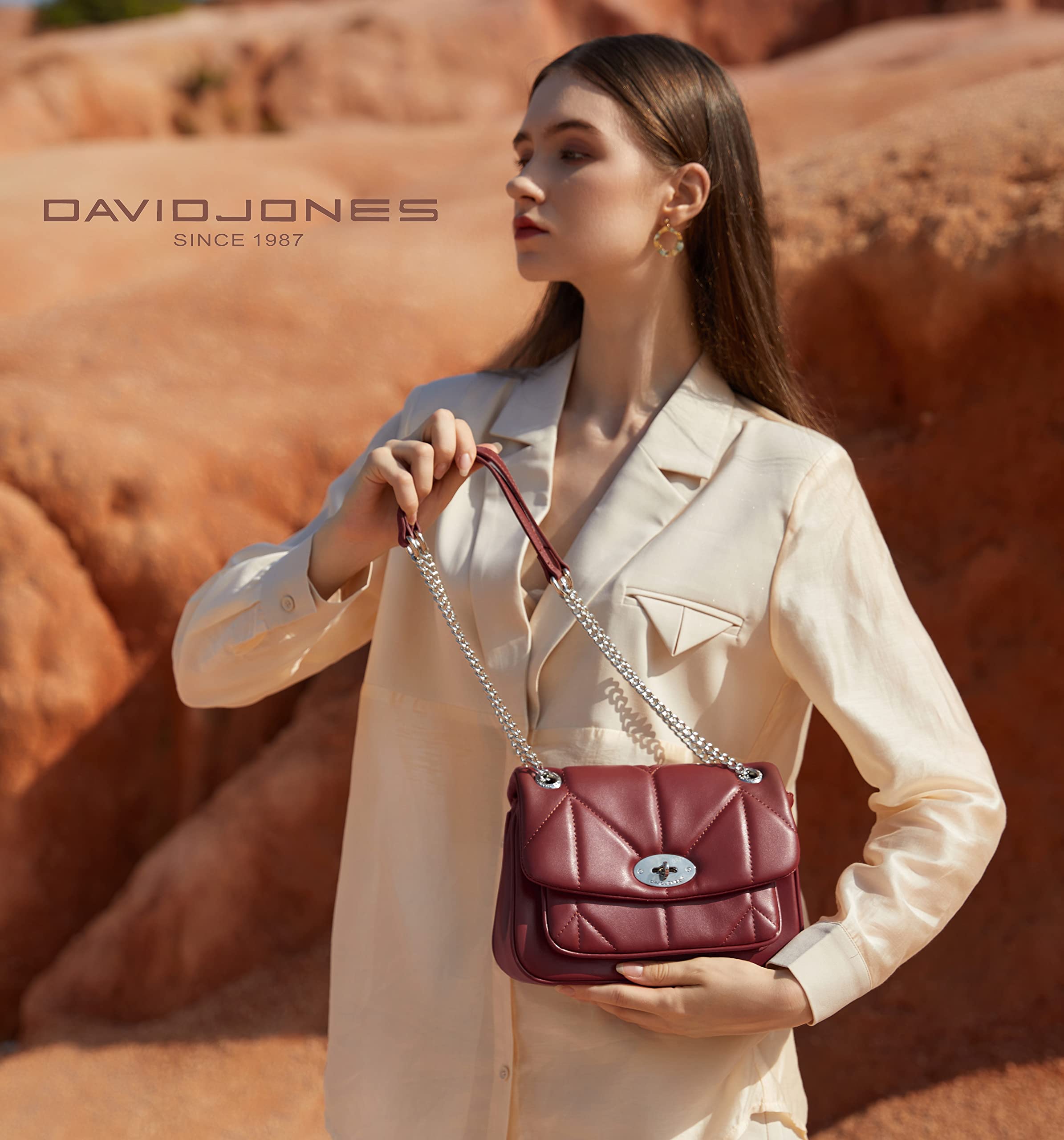 Sac bandoulière matelassé David Jones