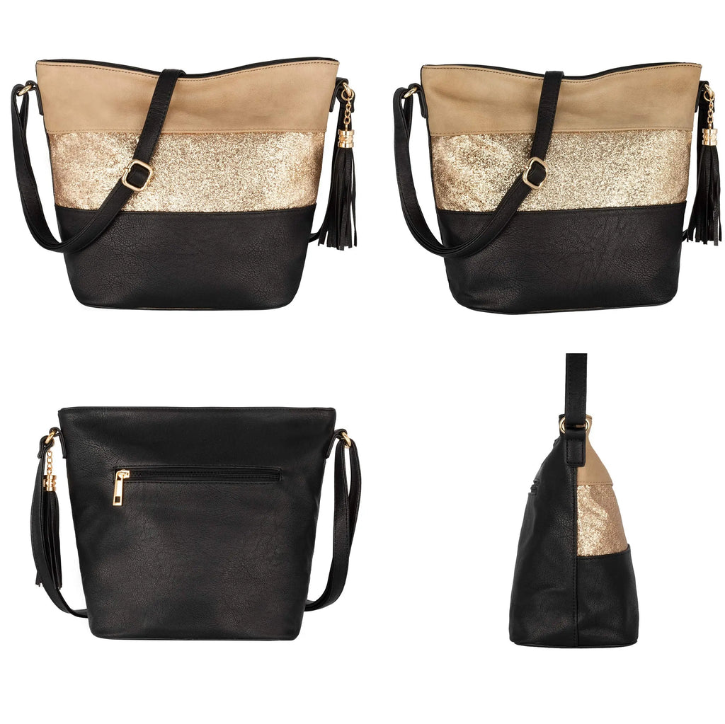 Sac bandoulière pailletté tricolore CRAZYCHIC