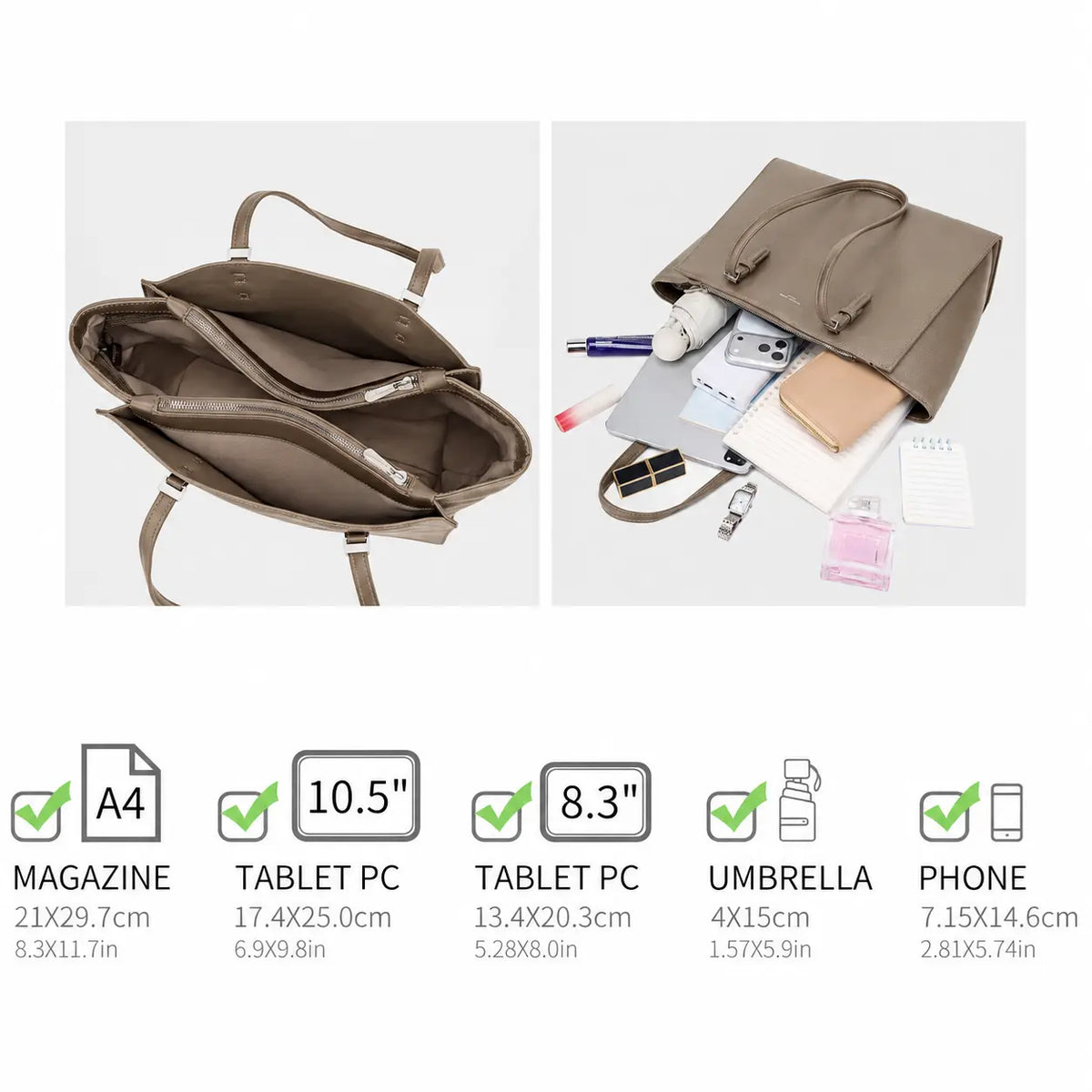 Grand Sac Cabas à 5 Compartiments