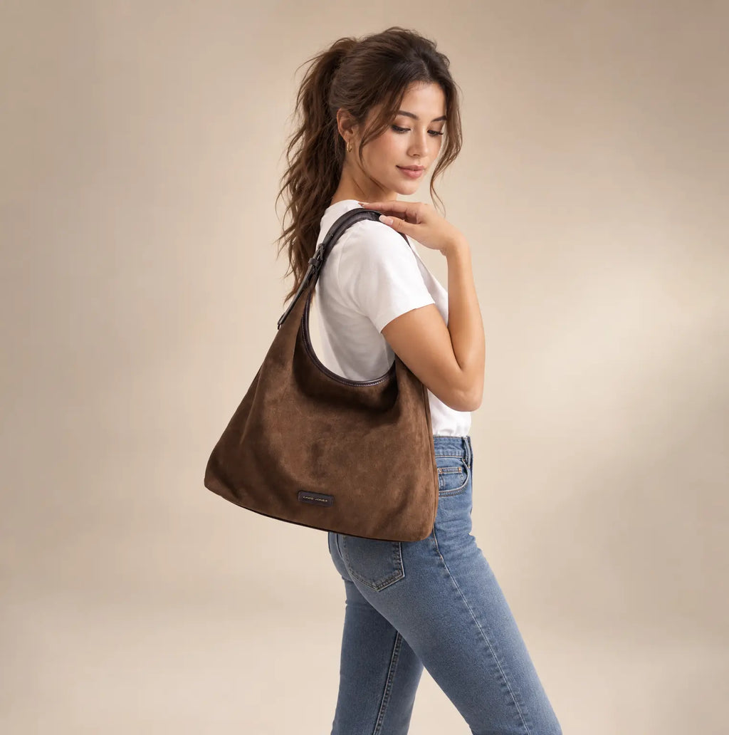 Grand Sac Hobo Souple Effet Daim
