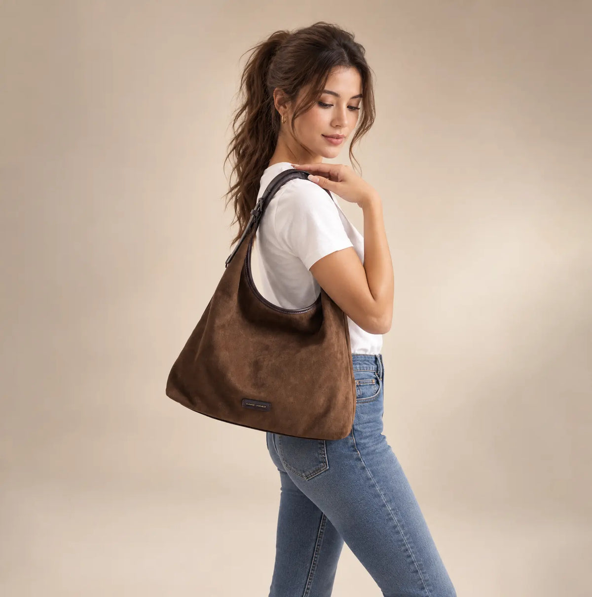 Grand Sac Hobo Souple Effet Daim