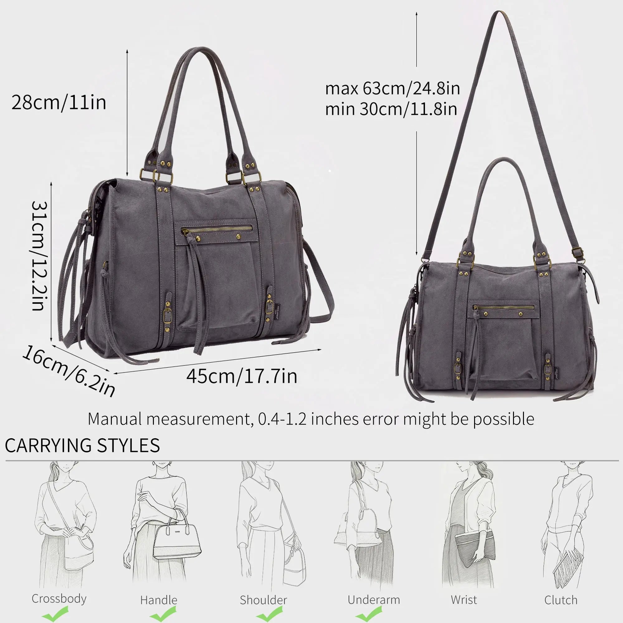 Grand Sac à Main Cabas XL Fourre-Tout Daim Suède David Jones