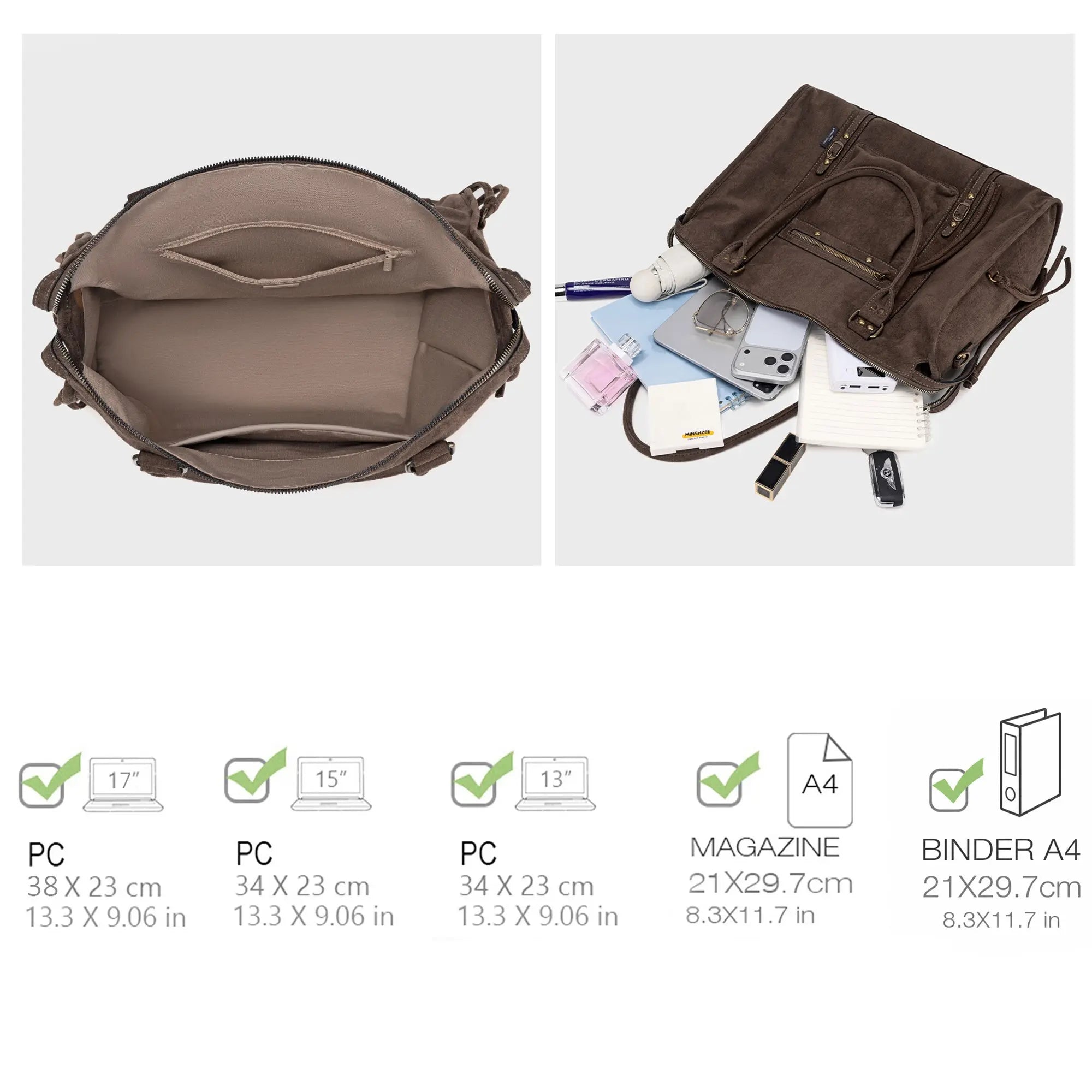 Grand Sac à Main Cabas XL Fourre-Tout Daim Suède David Jones