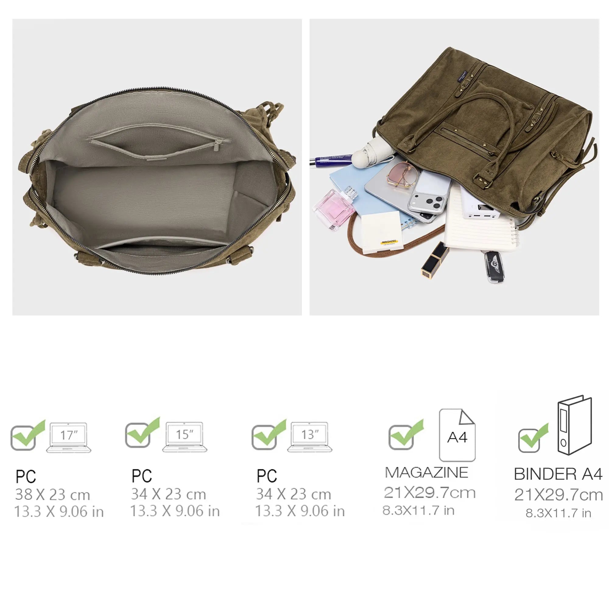 Grand Sac à Main Cabas XL Fourre-Tout Daim Suède David Jones