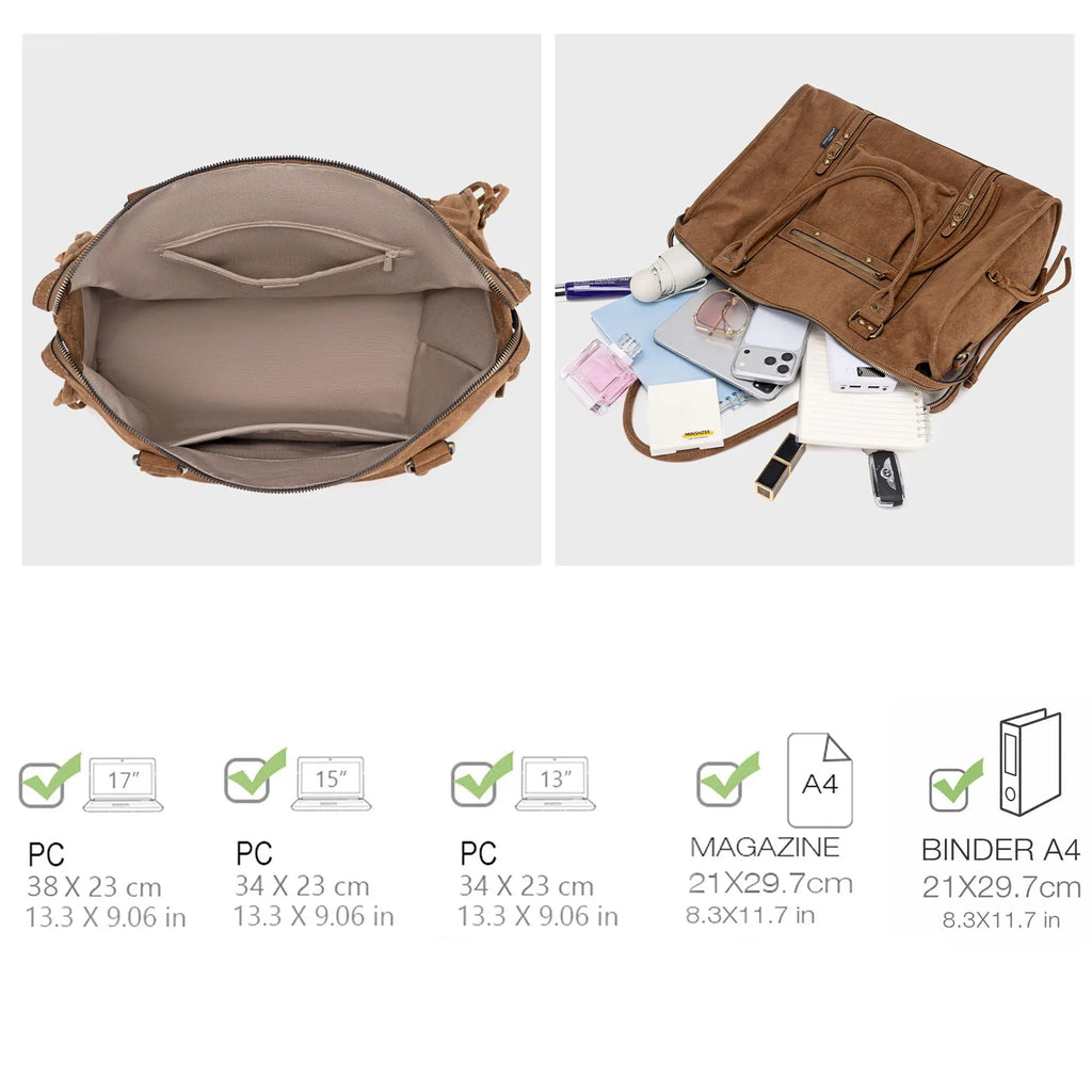 Grand Sac à Main Cabas XL Fourre-Tout Daim Suède David Jones