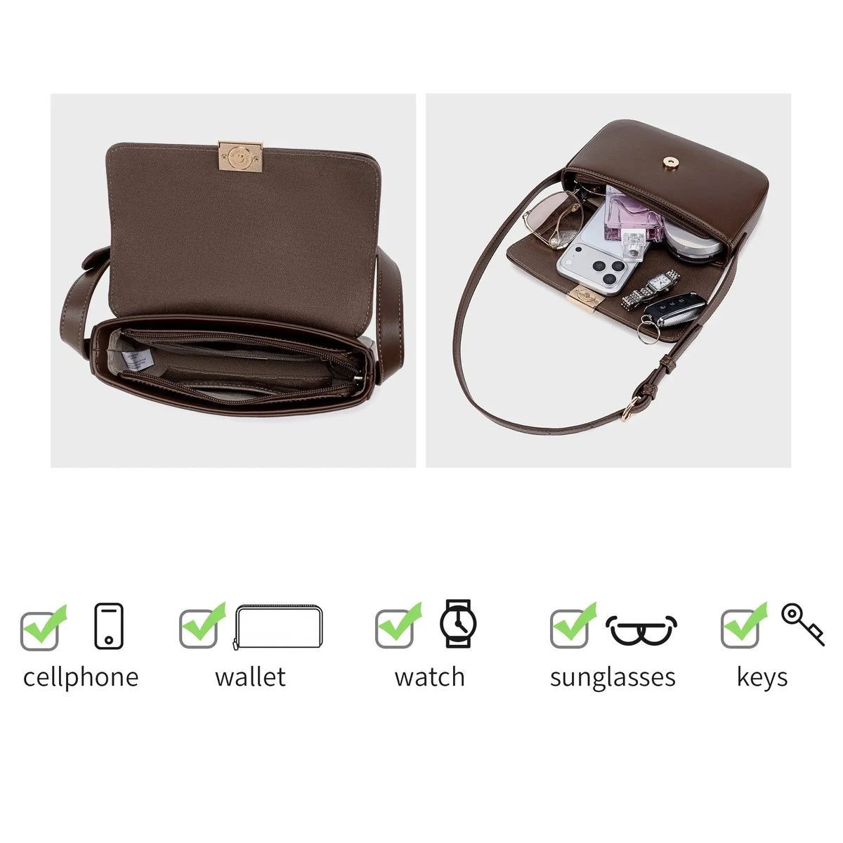 Petit sac bandoulière rabat rigide