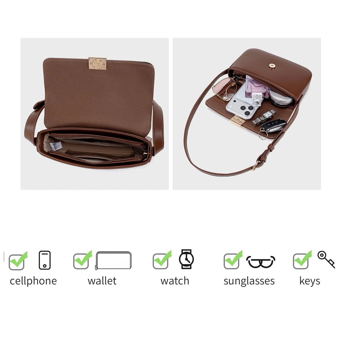 Petit sac bandoulière rabat rigide